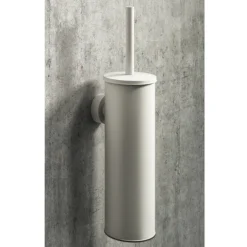 Arezzo Matt White Wall Mounted Toilet Brush + Holder