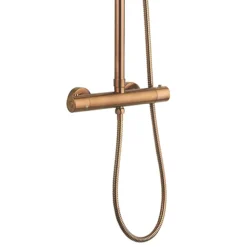 Arezzo Round Thermostatic Shower - Brushed Bronze