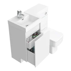 Arezzo 900mm Gloss White Combination Bathroom Suite Unit (inc. Cistern + Square Toilet) 8 Arezzo 900mm Gloss White Combination Bathroom Suite Unit (inc. Cistern + Square Toilet) -Bathroom Furniture Store azcbs9 d4