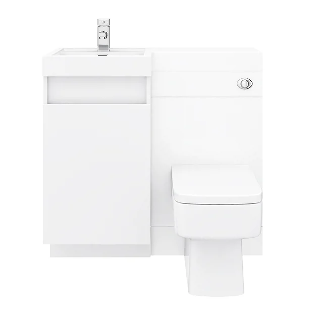 Arezzo 900mm Gloss White Combination Bathroom Suite Unit (inc. Cistern + Square Toilet) 1 Arezzo 900mm Gloss White Combination Bathroom Suite Unit (inc. Cistern + Square Toilet)