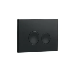 Arezzo Compact Concealed Cistern With Matt Black Flush Plate - Round Buttons -Bathroom Furniture Store azccblkr d1