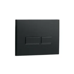 Arezzo Compact Concealed Cistern With Matt Black Flush Plate - Square Buttons -Bathroom Furniture Store azccblks d1