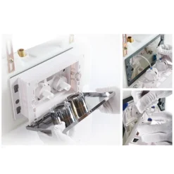 Arezzo Compact Concealed Cistern With Polished Chrome Flush Plate - Square Buttons -Bathroom Furniture Store azccchrs d4