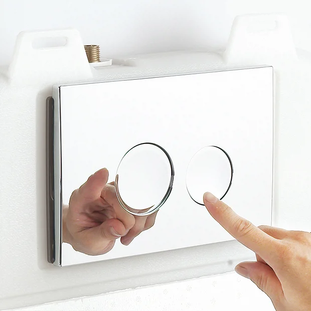 Arezzo Compact Concealed Cistern With Gold Flush Plate - Round Buttons 5 Arezzo Compact Concealed Cistern With Gold Flush Plate - Round Buttons - Image 5