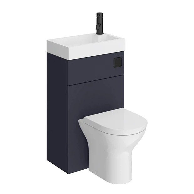 Arezzo Matt Blue 2-In-1 Wash Basin & Toilet (500mm Wide X 300mm) Incl. Black Flush 6 Arezzo Matt Blue 2-In-1 Wash Basin & Toilet (500mm Wide X 300mm) Incl. Black Flush - Image 6