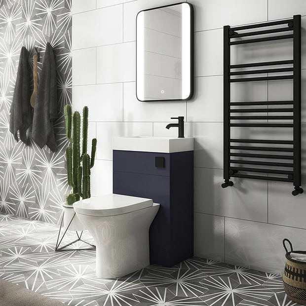 Arezzo Matt Blue 2-In-1 Wash Basin & Toilet (500mm Wide X 300mm) Incl. Black Flush 2 Arezzo Matt Blue 2-In-1 Wash Basin & Toilet (500mm Wide X 300mm) Incl. Black Flush - Image 2