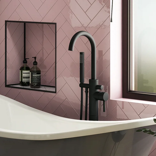 Arezzo Matt Black Freestanding Bath Tap With Shower Mixer 4 Arezzo Matt Black Freestanding Bath Tap With Shower Mixer - Image 4