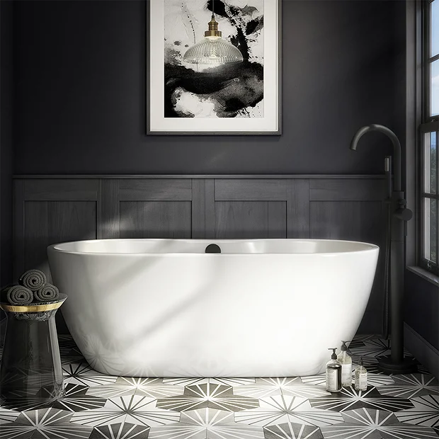 Arezzo Matt Black Freestanding Bath Tap With Shower Mixer 1 Arezzo Matt Black Freestanding Bath Tap With Shower Mixer