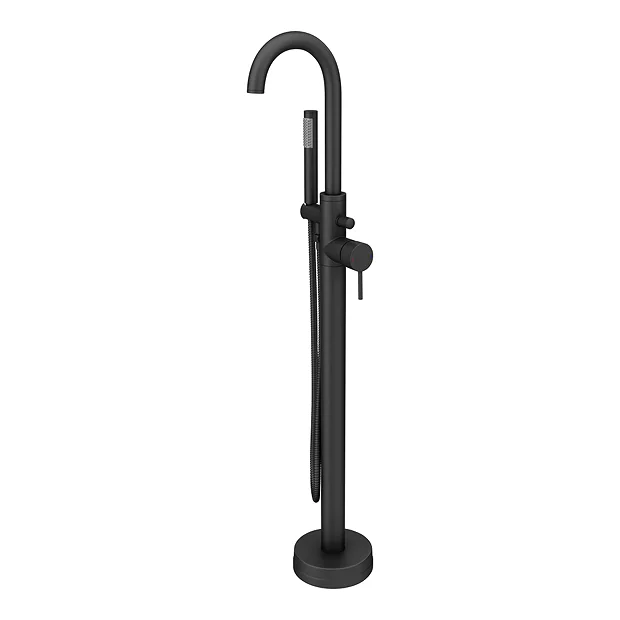 Arezzo Matt Black Freestanding Bath Tap With Shower Mixer 2 Arezzo Matt Black Freestanding Bath Tap With Shower Mixer - Image 2