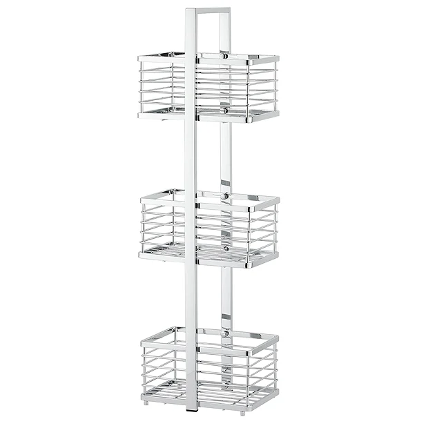 Arezzo 3-Tier Freestanding Shower Caddy Chrome 1 Arezzo 3-Tier Freestanding Shower Caddy Chrome