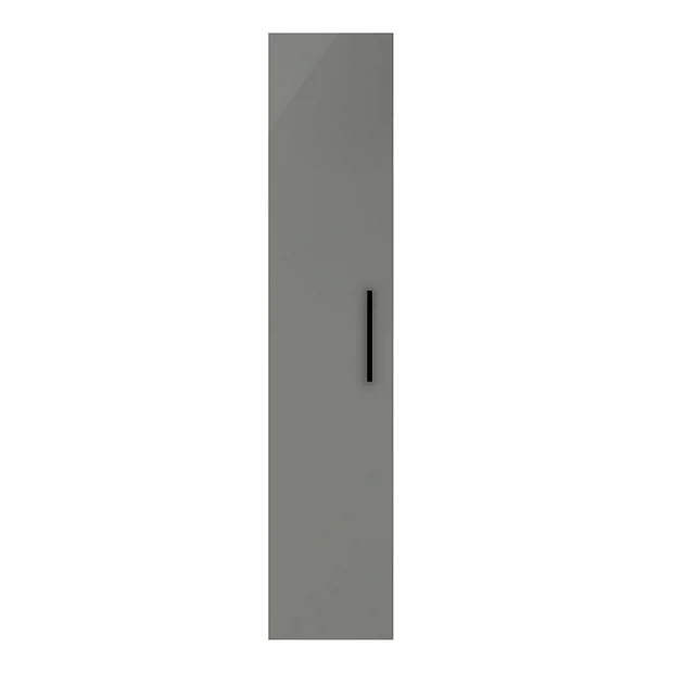 Arezzo Matt Grey Wall Hung Tall Storage Cabinet With Matt Black Handle 3 Arezzo Matt Grey Wall Hung Tall Storage Cabinet With Matt Black Handle - Image 3