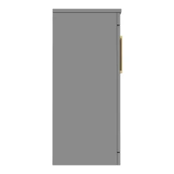 Arezzo Floor Standing Countertop Vanity Unit - Matt Grey - 600mm With Brushed Brass Handles
