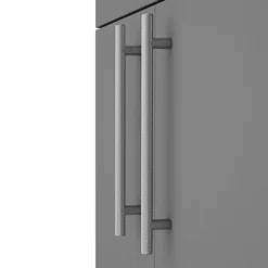 Arezzo Floor Standing Countertop Vanity Unit - Matt Grey - 600mm With Industrial Style Chrome Handles