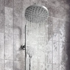Arezzo Round Thermostatic Shower - Gunmetal Grey -Bathroom Furniture Store azgmrd3 d4