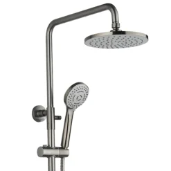 Arezzo Round Thermostatic Shower - Gunmetal Grey -Bathroom Furniture Store azgmrd3 n d1