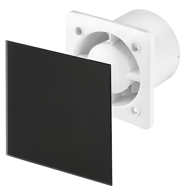 Arezzo 100mm Turbo Extractor Fan - Timer - Black Glass 2 Arezzo 100mm Turbo Extractor Fan - Timer - Black Glass - Image 2