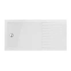 Arezzo 1600 X 800 Matt Black Profile Wet Room (900mm Screen, Return Panel + Tray)