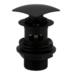 Arezzo Square Matt Black Slotted Click Clack Basin Waste