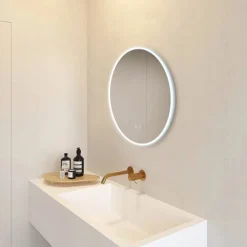 Arezzo 600mm Round Colour Changing LED Illuminated Bathroom Mirror With Bluetooth + Anti-Fog -Bathroom Furniture Store azmir025 d4