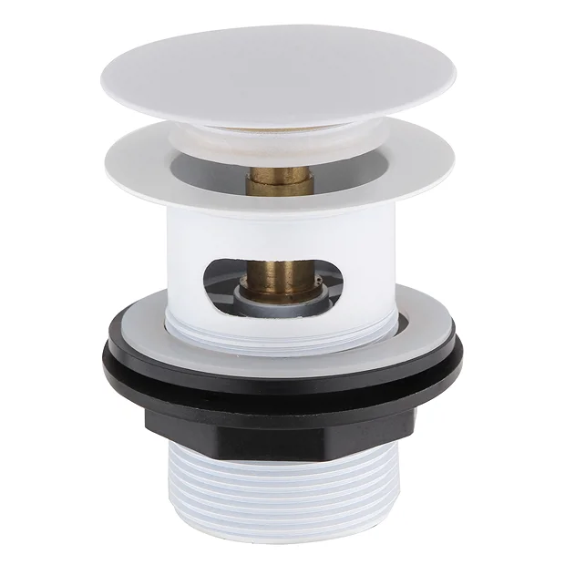 Arezzo Slotted Bath Waste With No Overflow Matt White 1 Arezzo Slotted Bath Waste With No Overflow Matt White