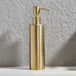 Arezzo Freestanding Round Soap Dispenser Brushed Brass 8 Arezzo Freestanding Round Soap Dispenser Brushed Brass -Bathroom Furniture Store azrd2bbf d1