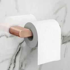 Arezzo Rose Gold Toilet Roll Holder -Bathroom Furniture Store azrtr d1