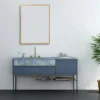 Arezzo Brushed Brass Square Edge Framed Bathroom Mirror - 800 X 600mm