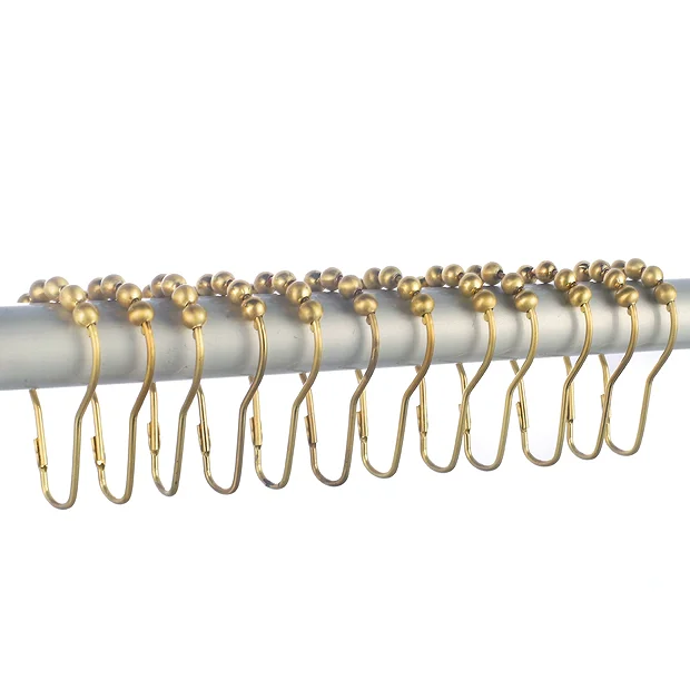 Arezzo Easy Glide Shower Curtain Rings (Pack Of 12) Brushed Brass 2 Arezzo Easy Glide Shower Curtain Rings (Pack Of 12) Brushed Brass - Image 2