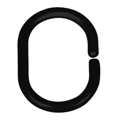 Arezzo C-Type Shower Curtain Rings (Pack Of 12) Matt Black -Bathroom Furniture Store azscrmb d1