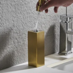 Arezzo Freestanding Square Soap Dispenser Brushed Brass 8 Arezzo Freestanding Square Soap Dispenser Brushed Brass -Bathroom Furniture Store azsq2bbf d2