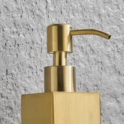 Arezzo Freestanding Square Soap Dispenser Brushed Brass 9 Arezzo Freestanding Square Soap Dispenser Brushed Brass -Bathroom Furniture Store azsq2bbf d3