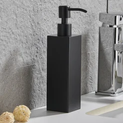 Arezzo Freestanding Square Soap Dispenser Matt Black -Bathroom Furniture Store azsq2mbf d2