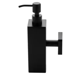 Arezzo Matt Black Square Wall Mounted Soap Dispenser -Bathroom Furniture Store azsq2mbwd1