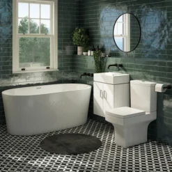 Arezzo Square Close Coupled Toilet + Soft Close Seat 8 Arezzo Square Close Coupled Toilet + Soft Close Seat -Bathroom Furniture Store azsqcc d2