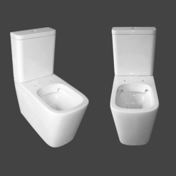Arezzo Square BTW Close Coupled Rimless Toilet With Soft Close Seat -Bathroom Furniture Store azssqbtwcc d2