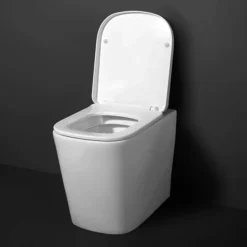 Arezzo Square BTW Rimless Toilet With Soft Close Seat 10 Arezzo Square BTW Rimless Toilet With Soft Close Seat -Bathroom Furniture Store azssqbtwp d3