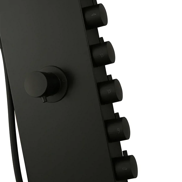 Arezzo Shower Tower Panel - Matt Black (Thermostatic) 4 Arezzo Shower Tower Panel - Matt Black (Thermostatic) - Image 4