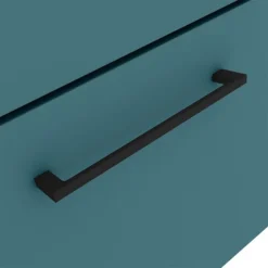 Arezzo Wall Hung Countertop Vanity Unit - Matt Green - 600mm With Matt Black Handle -Bathroom Furniture Store aztg6whwbk d1