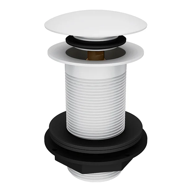 Arezzo Matt White Unslotted Click Clack Basin Waste 1 Arezzo Matt White Unslotted Click Clack Basin Waste