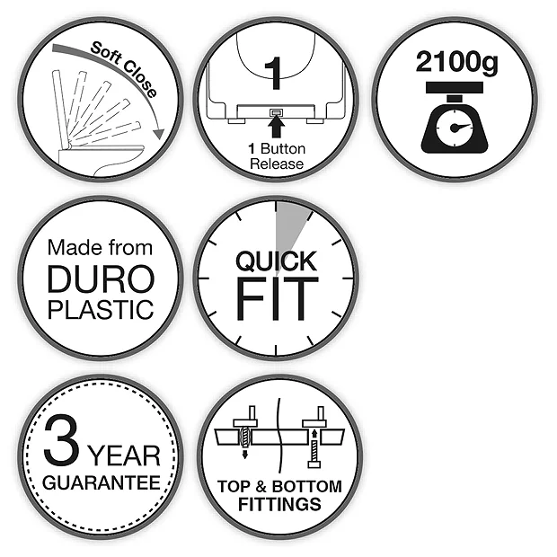 Arezzo Matt White Soft Close Toilet Seat 1 Arezzo Matt White Soft Close Toilet Seat