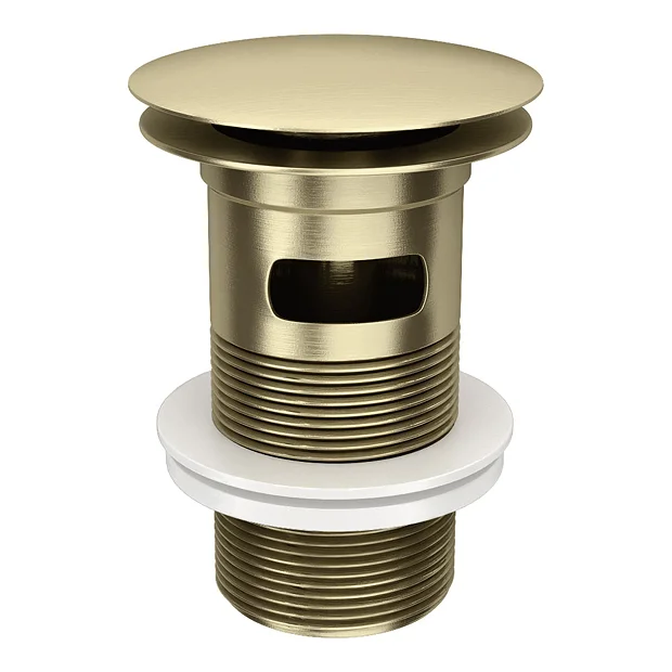 Arezzo Round Brushed Brass Click Clack Basin Waste + Bottle Trap Pack 3 Arezzo Round Brushed Brass Click Clack Basin Waste + Bottle Trap Pack - Image 3