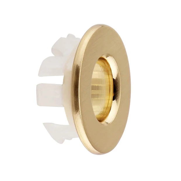 Arezzo Brushed Brass Basin Overflow Cover Insert Hole Trim 1 Arezzo Brushed Brass Basin Overflow Cover Insert Hole Trim