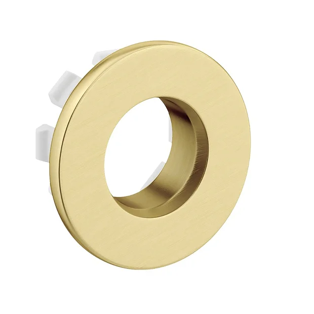 Arezzo Brushed Brass Basin Overflow Cover Insert Hole Trim 2 Arezzo Brushed Brass Basin Overflow Cover Insert Hole Trim - Image 2