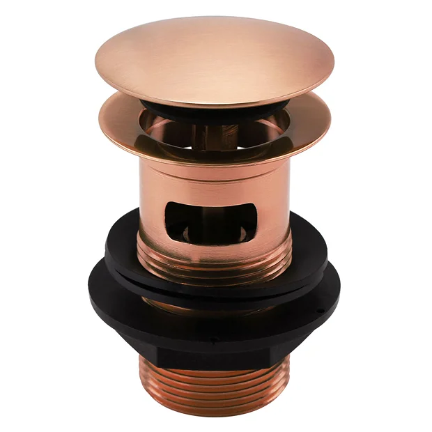 Arezzo Rose Gold Slotted Click Clack Basin Waste 1 Arezzo Rose Gold Slotted Click Clack Basin Waste