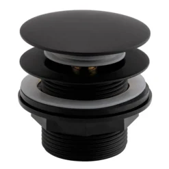 Arezzo Matt Black Unslotted Bath Waste With No Overflow