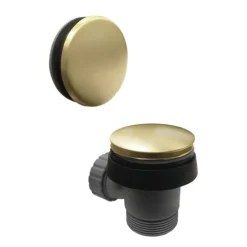 Arezzo Brushed Brass Easy Clean Click Clack Bath Waste With Overflow -Bathroom Furniture Store cbw01bb detail1