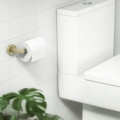 Arezzo Industrial Style Brushed Brass Toilet Roll Holder