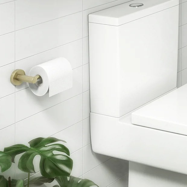 Arezzo Industrial Style Brushed Brass Toilet Roll Holder 1 Arezzo Industrial Style Brushed Brass Toilet Roll Holder