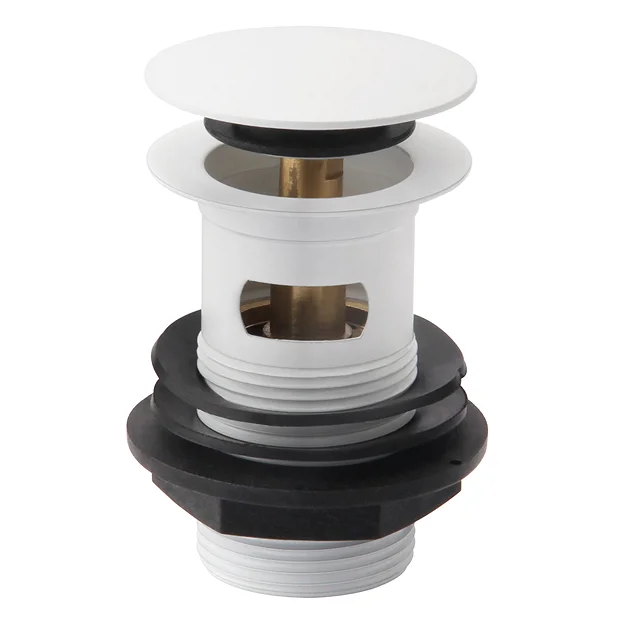 Arezzo Round Matt White Click Clack Basin Waste + Bottle Trap Pack 3 Arezzo Round Matt White Click Clack Basin Waste + Bottle Trap Pack - Image 3