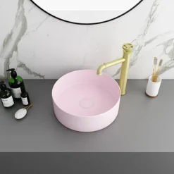 Arezzo Matt Pink Ceramic Unslotted Click Clack Basin Waste